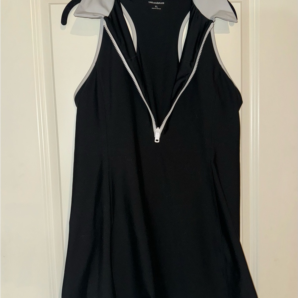 Abercrombie & Fitch Black and White Zip-Up Mini Dress